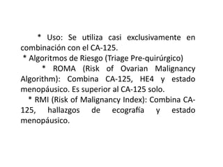 TUMOR DE OVARIO y Quistes funcionales y no | PPTX