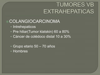 Tumor de vesícula biliar y vías biliares | PPTX
