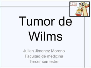 Tumor de Wilms Julian Jimenez Moreno Facultad de medicina Tercersemestre 