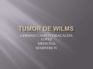 TUMOR DE WILMS GERMAN CAMILO VIRACACHA LOPEZ MEDICINA SEMESTRE IV 