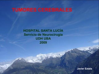 <ul><li>TUMORES CEREBRALES  </li></ul>HOSPITAL SANTA LUCÍA Servicio de Neurocirugía UDH UBA 2009 Javier Eztala 