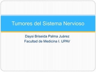 Daysi Briseida Palma Juárez
Facultad de Medicina I. UPAV
Tumores del Sistema Nervioso
 