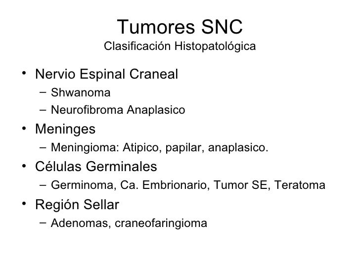 Tumores del sistema nervioso central