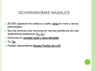 SCHWANNOMAS NASALES




               RM axial (A) y coronal (B), en
               secuencia T1 con gadolinio, que
     ...