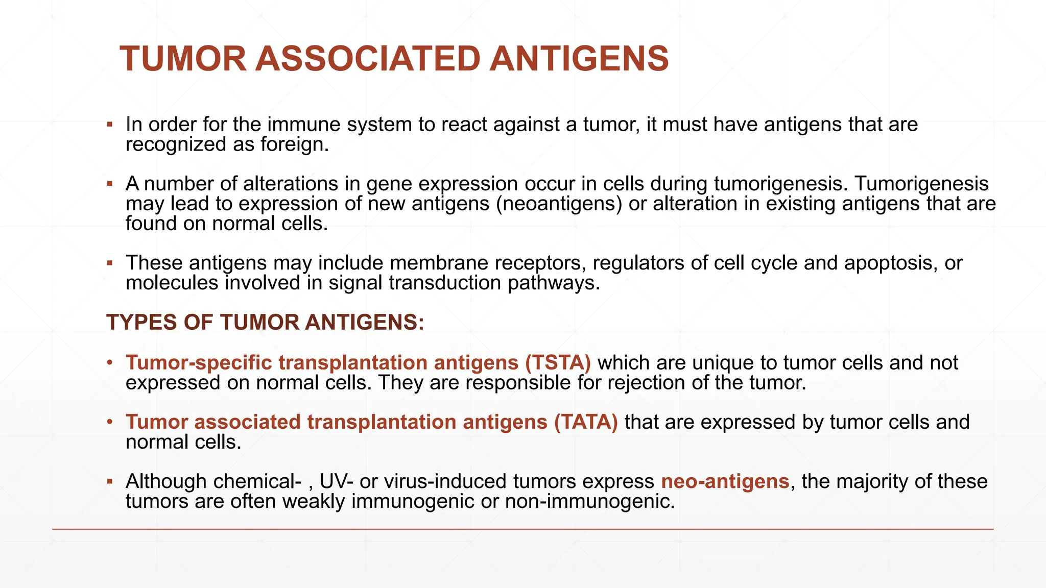 Tumor Immunology and role of antigens in analysis of anaplastic tumors ...