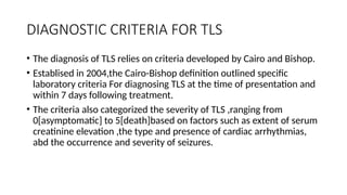 Tls Lab Definition TUMOR LYSIS SYNDROME PRESENTATION IN MTRH CHS. | PPTX