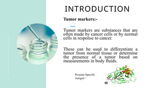tumor markers and their role in diagnosis of cancer | PPTX