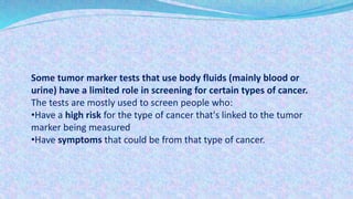 BIOCHEMICAL ASPECTS OF CANCER AND TUMOR MARKERS | PPTX