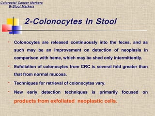 TUMOR MARKERS OF COLORECTAL CARCINOMA | PPT