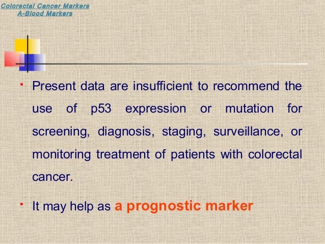 Tumor Markers Of Colorectal Carcinoma