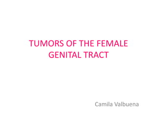 TUMORS OF THE FEMALE
GENITAL TRACT

Camila Valbuena

 