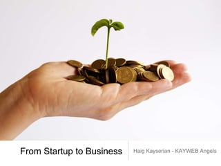 From Startup to Business Haig Kayserian - KAYWEB Angels 
 