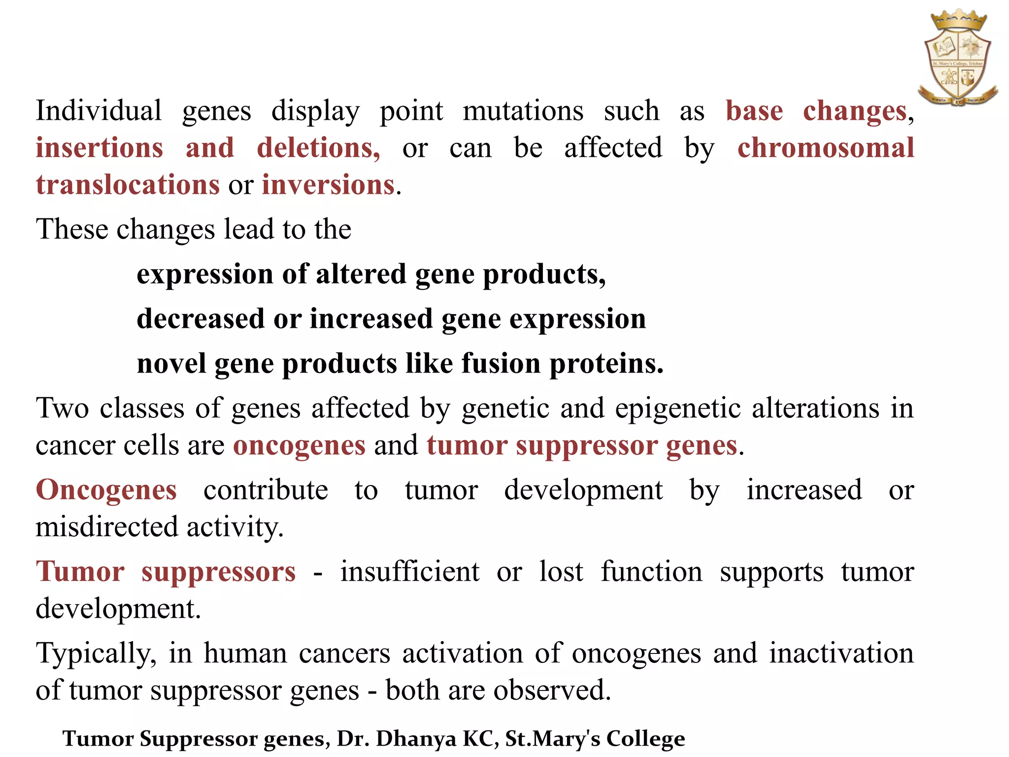 Microbiology:Tumor Suppressor Genes | PPT