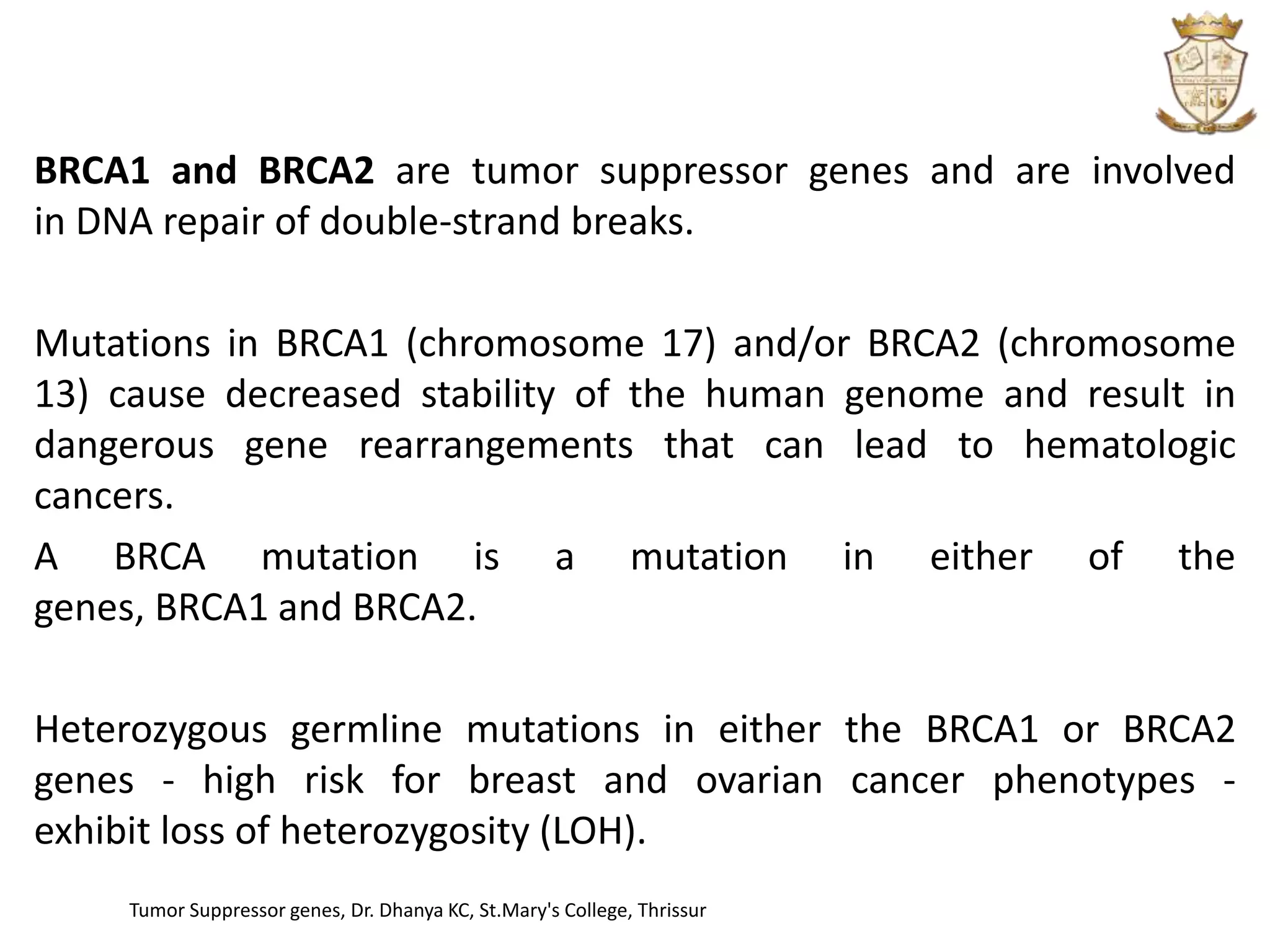 Tumour suppressor genes | PPT