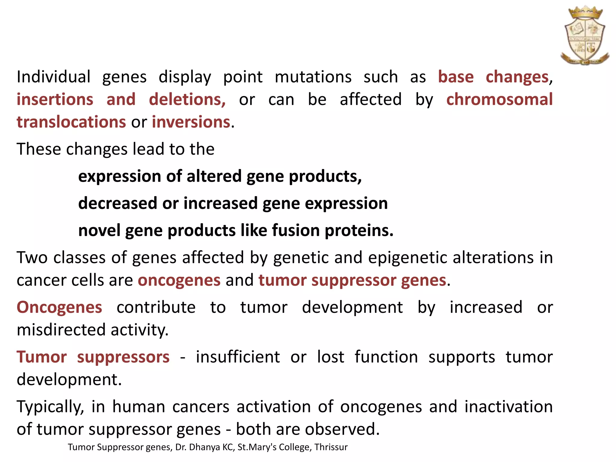 Tumour suppressor genes | PPT