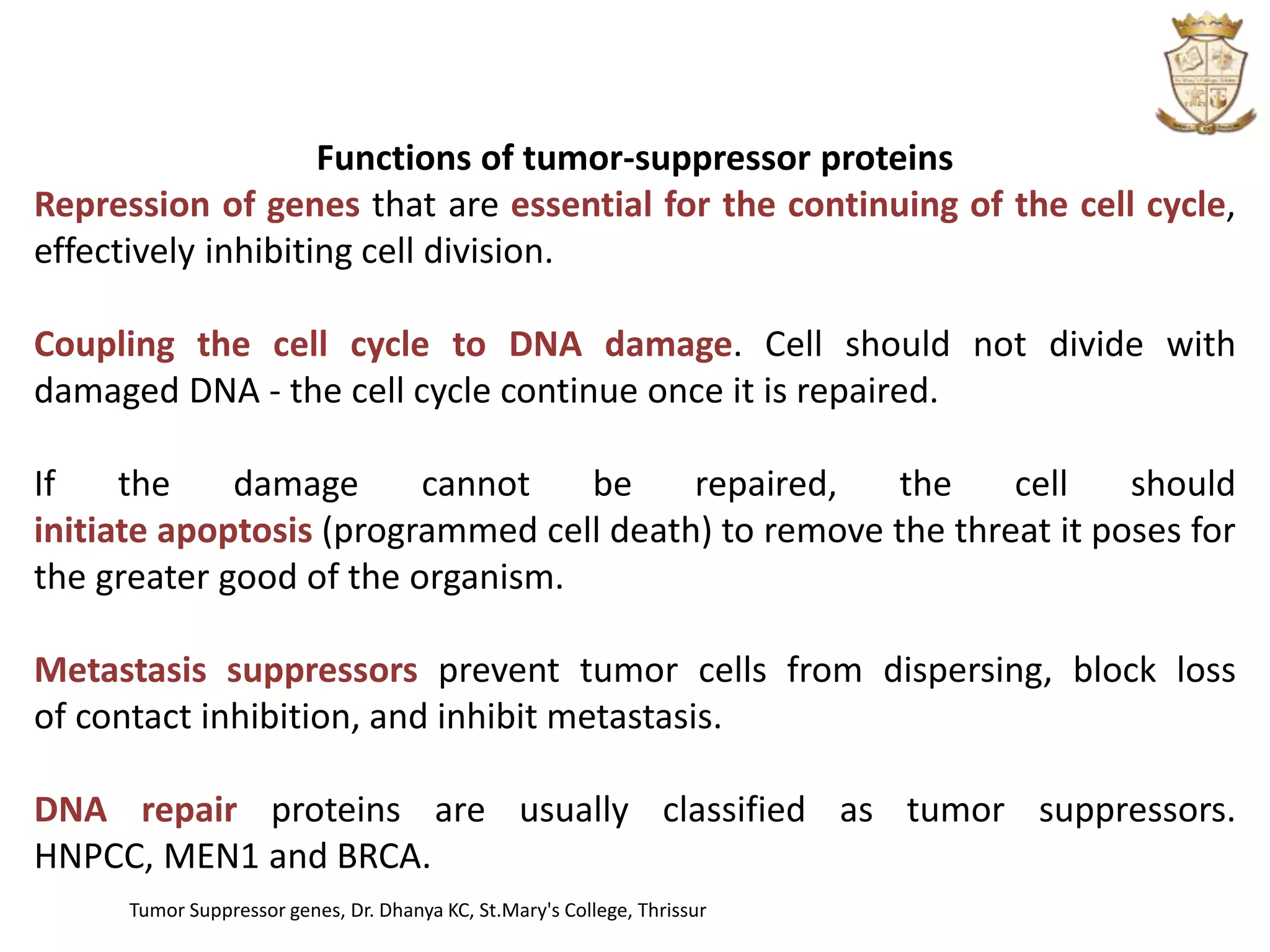 Tumour suppressor genes | PPT
