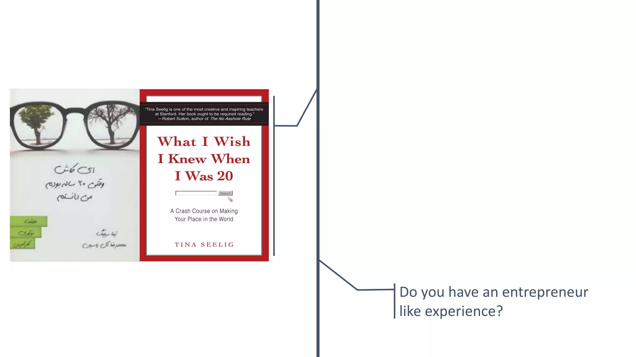 Do you have an entrepreneur
like experience?
 