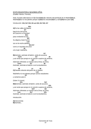 Canciones de la Tuna