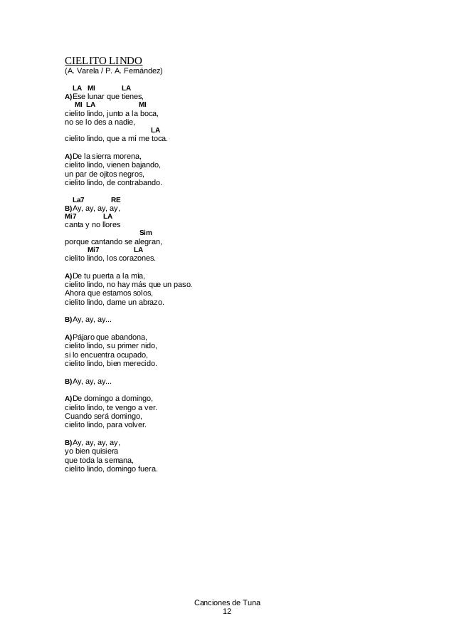 Canciones de la Tuna