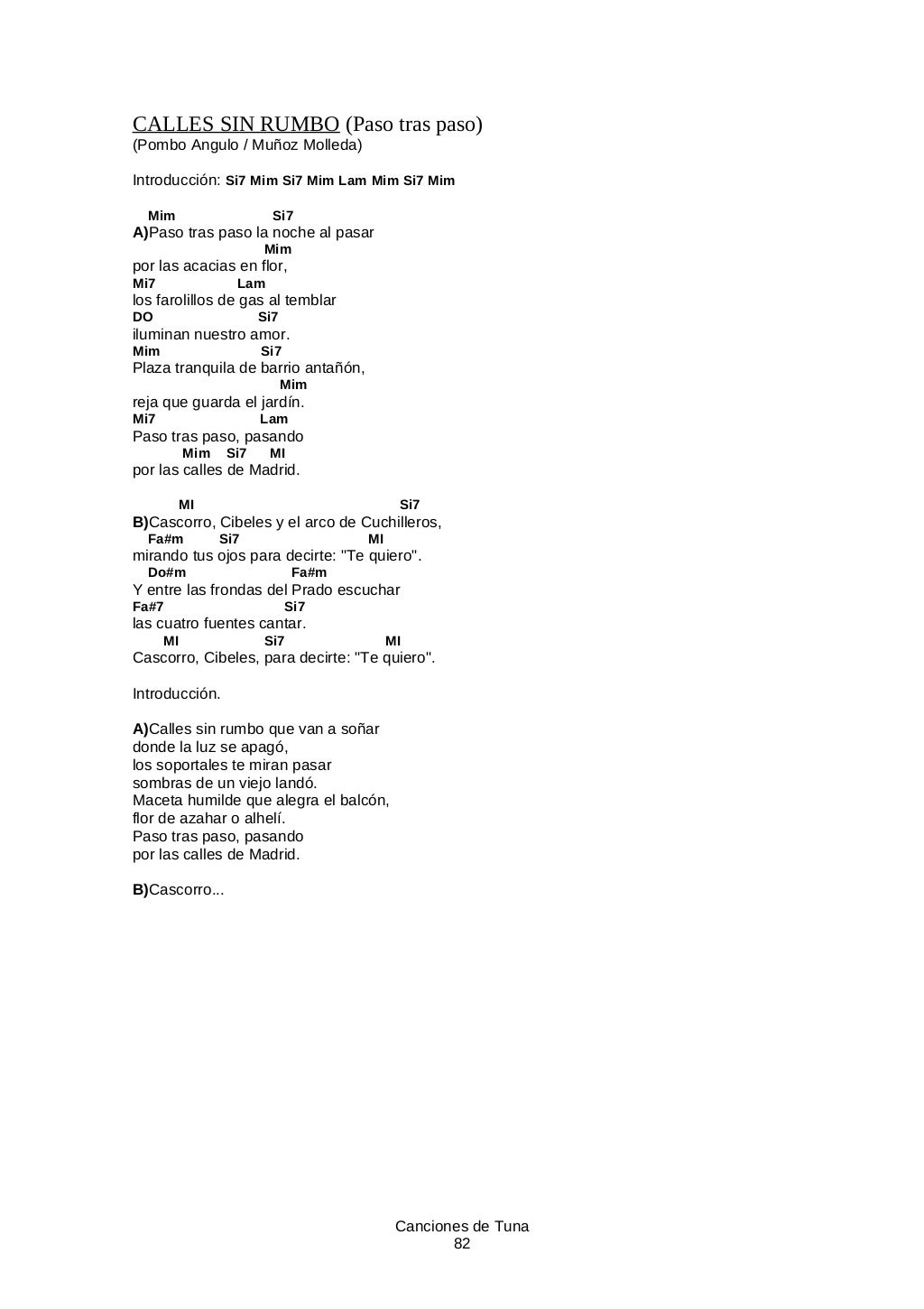 Canciones de la Tuna