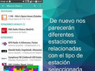 De nuevo nos
parecerán
diferentes
estaciones
relacionadas
con el tipo de
estación
 