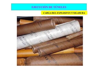 EJECUCIÓN DE TÚNELES

      CARGA DEL EXPLOSIVO Y VOLADURA
 