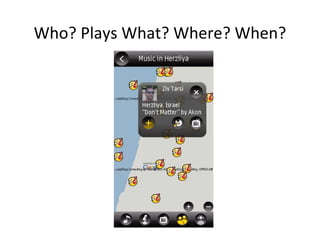 Who? Plays What? Where? When?
 