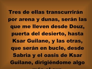 Tres de ellas transcurrirán por arena y dunas, serán las que me lleven desde Douz, puerta del desierto, hasta Ksar Guilane, y las otras, que serán en bucle, desde Sabria y el oasis de Ksar Guilane, dirigiéndome algo más al sur. 