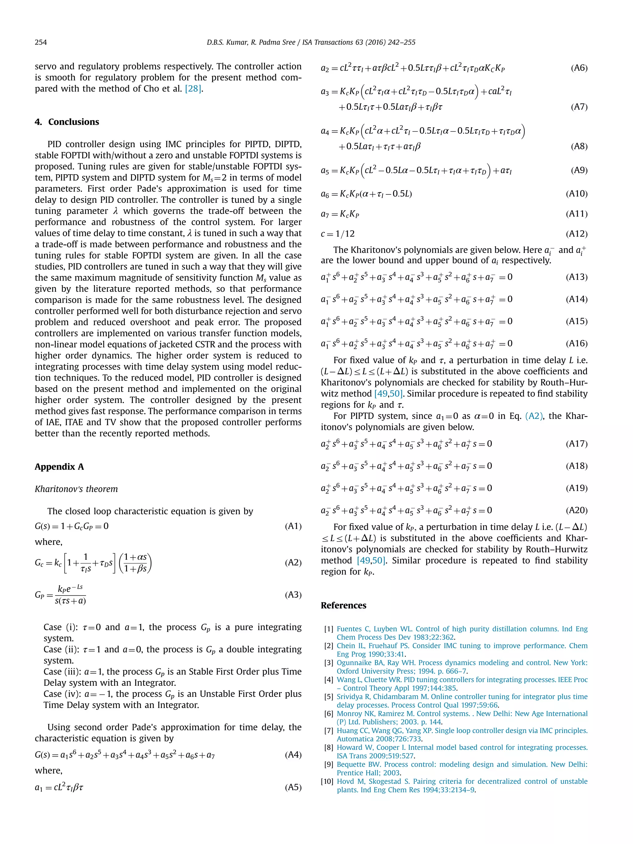 Tuning of IMC-based PID controllers for integrating systems with time ...
