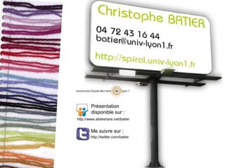 http://www.slideshare.net/batier
Présentation
disponible sur :
http://twitter.com/batier
Me suivre sur :
 
