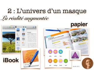 Jourde, 2013
papier
iBook
La réalité augmentée
2 : L’univers d’un masque
 