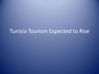 Tunisia Tourism Expected to Rise
 