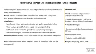 Failures Due to Poor Site Investigation in Tunnel Engineering Projects ...