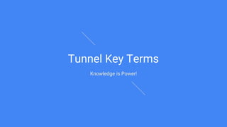 Tunnel Key Terms
Knowledge is Power!
 