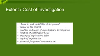 Extent / Cost of Investigation
 