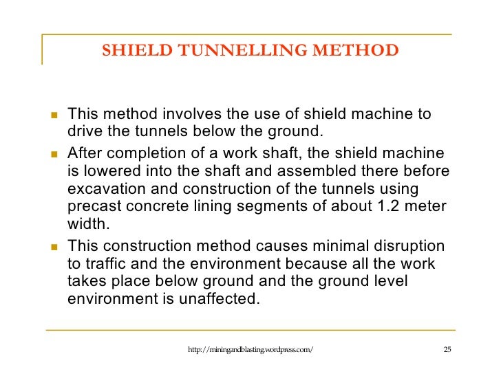 Excavation of Tunnels