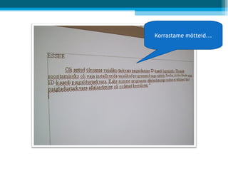 Korrastame mõtteid... 