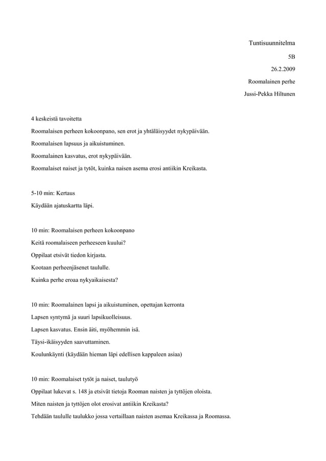 Tuntisuunnitelma DOC Tuntisuunnitelma DOC