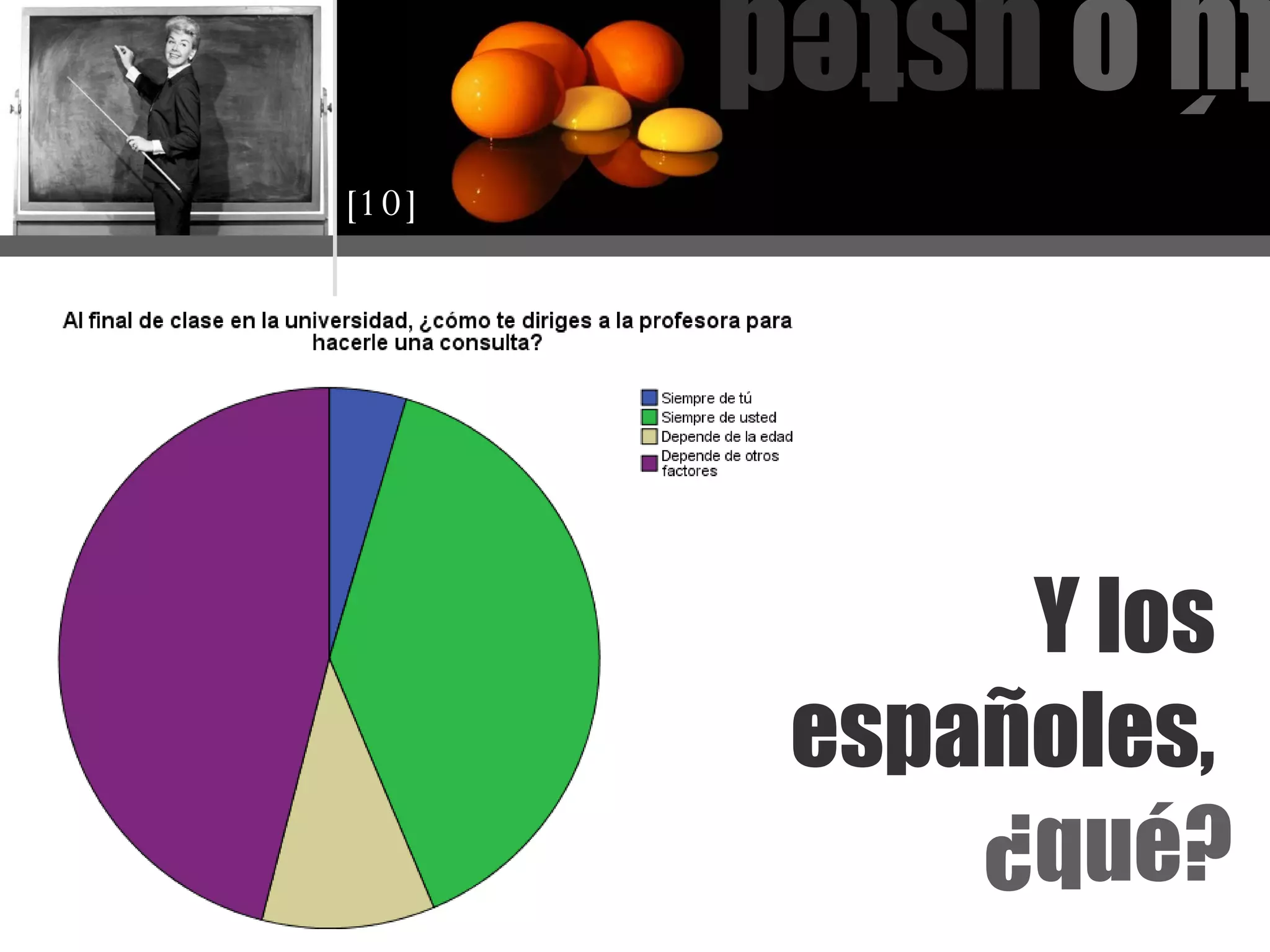 Y los  españoles,  ¿qué? tú o  usted [10] 