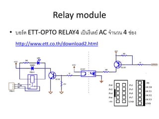 Relay module
? ????? ETT-OPTO RELAY4 ?????????? AC ????? 4 ????
http://www.ett.co.th/download2.html
 