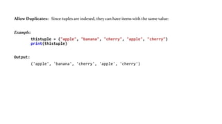 Tuple in python | PPT