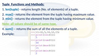 Tuples class 11 notes- important notes for tuple lesson | PPTX