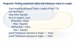 Tuples class 11 notes- important notes for tuple lesson | PPTX