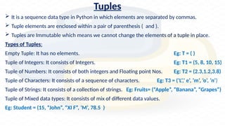 Tuples class 11 notes- important notes for tuple lesson | PPTX