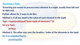 Tuples class 11 notes- important notes for tuple lesson | PPTX