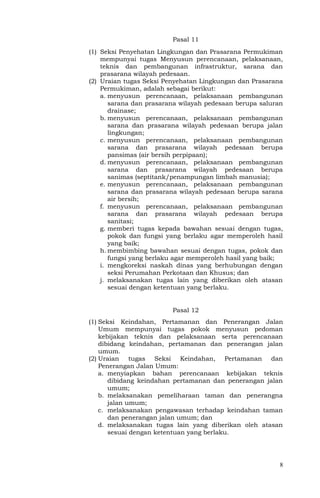 Tupoksi dinas perumahan dan kawasan pemukiman | PDF