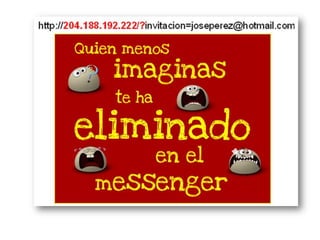 PhishingEl phishing es un engaño para robarnos información personal a través de un sitio web falso.En un email sospechoso, evitar hacer click en el link provisto y no dar información personal. (Ejemplo: notificación de un banco)Verificar por teléfono si es genuino.Instalar en la PC software anti-phishing