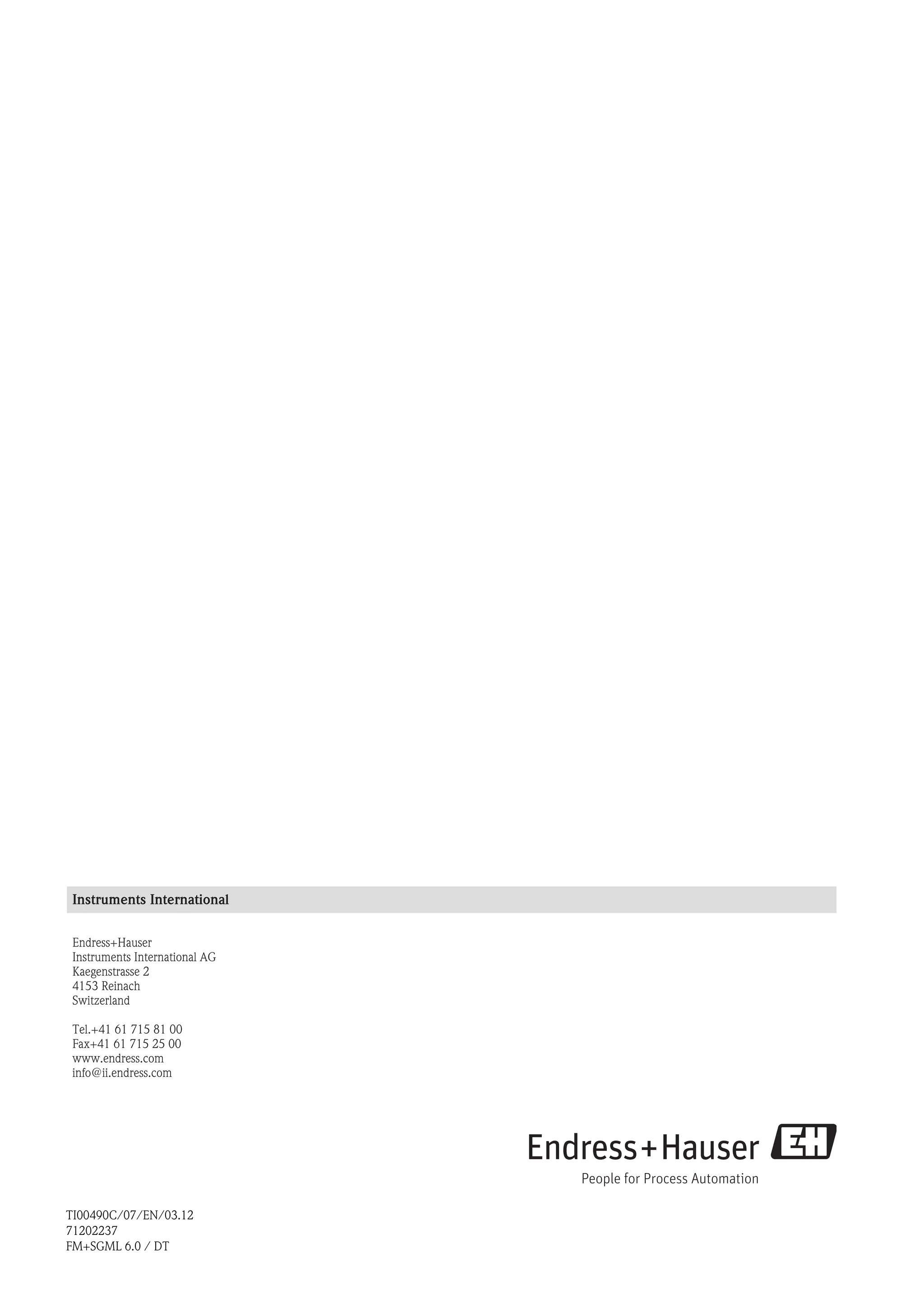 TI00490C/07/EN/03.12
71202237
FM+SGML 6.0 / DT
 