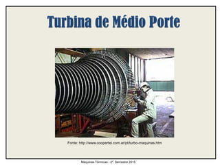 Máquinas Térmicas - 2º. Semestre 2015
Fonte: http://www.coopertei.com.ar/pt/turbo-maquinas.htm
 
