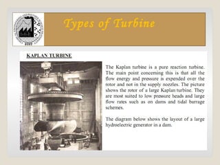 Types of Turbine
 